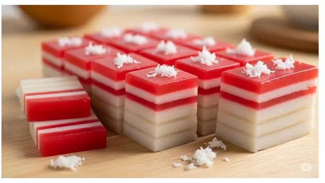 Kue lapis beras Merah Putih.