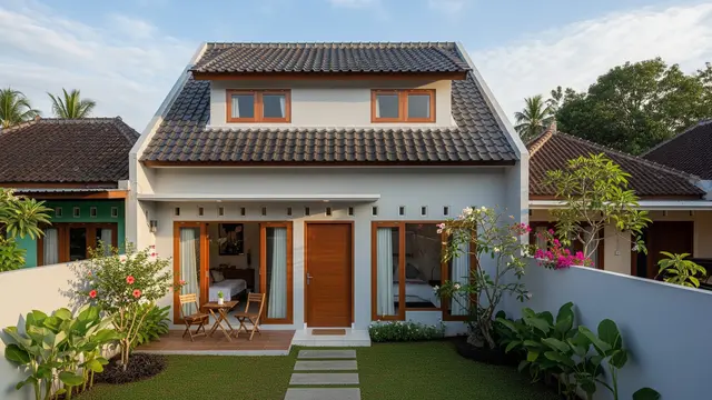 Rumah Atap Mansard dengan Area Terbuka