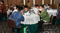 Ketua MPR RI Bambang Soesatyo saat menghadiri Milad ke-108 Persyarikatan Muhammadiyah, di Gedung Pusat Dakwah Muhammadiyah, Jakarta, Rabu (18/11/20).