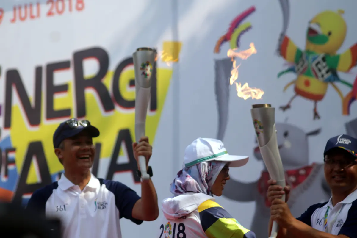 Gubernur Jateng Pawai Obor Asian Games