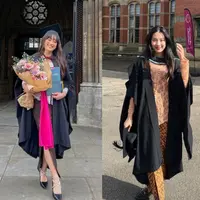 Keduanya pun tampil mengenakan jubah hitam dan kebaya saat wisuda. Amanda lulus dari University of the West of England Bristol dan mendapat gelar Bachelor of Arts dengan spesialisasi di Graphic Design. Sementara itu, Mezzaluna lulus dari University of Birmingham, Inggris dan meraih gelar Bachelor of Arts Anthropology &amp; Political Science with Honours. [Instagram/amandacaessa/mezzaluna]