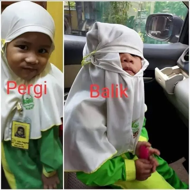 7 Potret Beda Penampilan Bocah Berangkat Vs Pulang Sekolah Ini Kocak