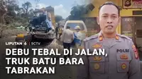 Gara-gara terhalang debu di jalan, truk pengangkut batu bara di Musi Rawas Utara, Sumatra Selatan, menabrak bagian belakang truk lainnya. Seorang sopir truk tewas karena dalam kondisi terjepit.
