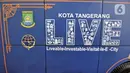 Tulisan pada badan Bus Rapid Trans (BRT) Tangerang Ayo (Tayo) saat dipamerkan pada GIICOMVEC 2020 di JCC Senayan, Jakarta, Minggu (8/3/2020). (merdeka.com/Iqbal Nugroho)