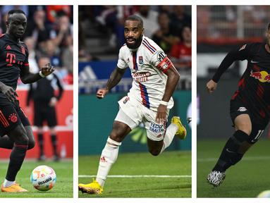 Liga Inggris terkenal dengan persaingannya yang ketat. Bukan saja persaingan antar-klub yang berlaga, namun juga persaingan intern antar-pemain dalam satu klub. Para pemain yang kalah bersaing, tak terkecuali para striker, akhirnya memilih hengkang dari Liga Inggris. Musim 2022/2023 ini tercatat ada 5 striker yang memutuskan hengkang dari Liga Inggris, yang sebagian besar akibat penurunan performa hingga berimbas dengan tersingkirnya dari pilihan utama. (Kolase AFP)