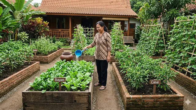 Kebun Sayur untuk Ibu Rumah Tangga Usia 50-an. Gemini