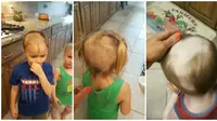 Potongan video setelah Teddy mencukur rambutnya dan dua adiknya, Eloise dan Fred (dok. Instagram @stephie_leigh_/https://www.instagram.com/stephie_leigh_/Fairuz Fildzah)
