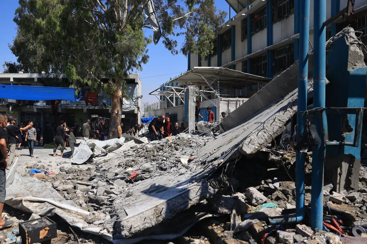 Potret Sekolah Al-Razi di Nuseirat Gaza yang Luluh Lantak Dibombardir Israel