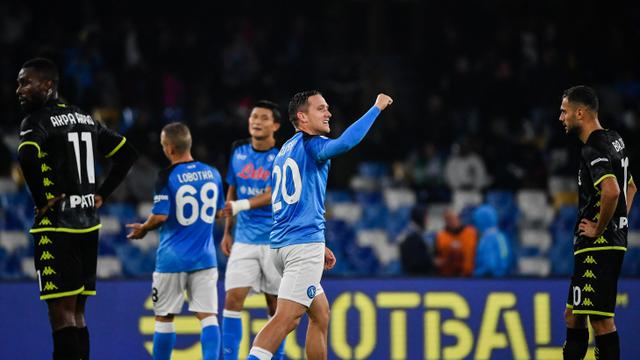 Selebrasi pemain Napoli kala menekuk Empoli