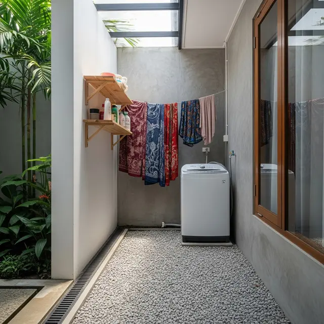 6 Inspirasi Area Cuci dengan Kerikil agar Tidak Becek, Solusi Rumah Lebih Bersih