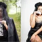 Unik, wanita 23 tahun ini melakukan pemotretan kehamilan bertema pemakaman serba hitam. (Sumber: Facebook/cheridan.logsdon.7)