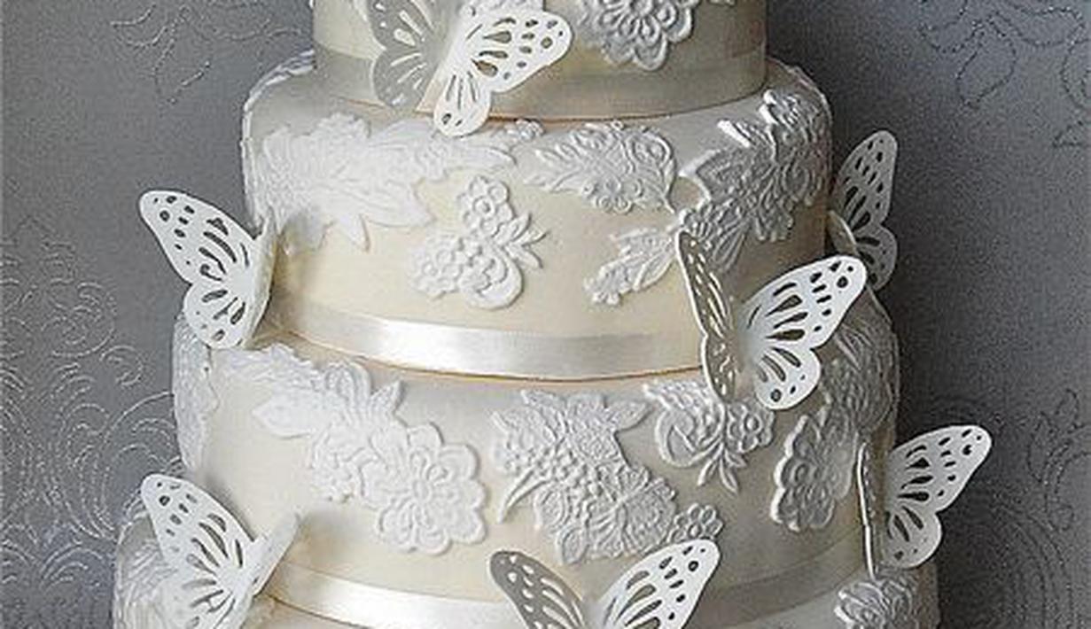 15 Ide Wedding Cake Cantik Tema Kupu  Kupu  Fimela Fimela com