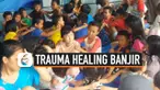 Kemensos melaksanakan trauma healing bagi anak-anak korban banjir di kawasan Pesanggrahan, Jakarta Selatan.
