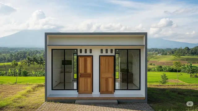 Model Rumah Kontrakan Sederhana 2 Pintu Minimalis/Ilustrasi AI
