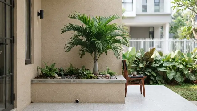 Planter Box Permanen Berwarna Senada dengan Fasad Rumah (AI Generated)