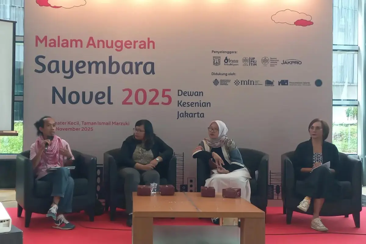 Press Conference Malam Anugerah Sayembara Novel DKJ 2025, Rabu 5 November 2025.