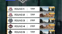 Hasil pemenang masing-masing ronde pada event PUBG Mobile Club Open 2019.  (FOTO / realpubgm.id)