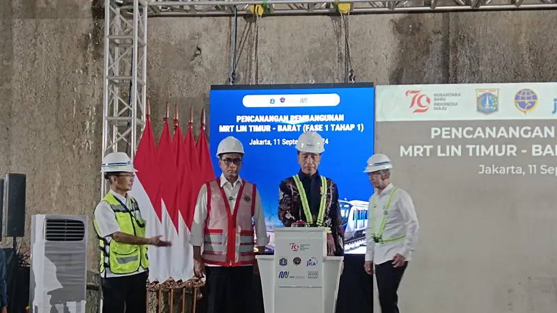 Presiden Joko Widodo (Jokowi) hari ini resmi mencanangkan pembangunan MRT Jakarta fase Timur-Barat