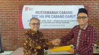 Jayadi Supriadin, secara aklamasi ditunjuk menjadi Ketua dan Sekretaris Himpunan Alumni Institut Pertanian Bogor (HA-IPB) Cabang Garut, Jawa Barat periode 2022-2026. (Liputan6.com/Jayadi Supriadin)