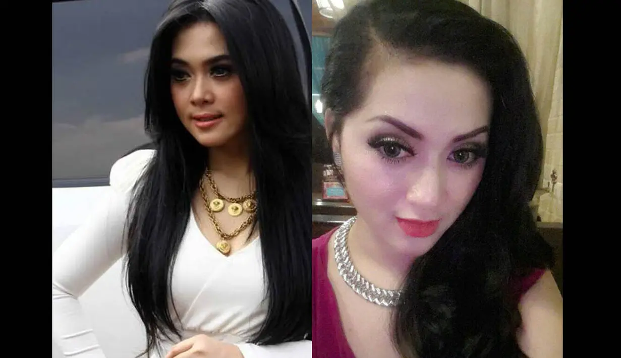 Menurut anda, mana yang lebih cantik, Syahrini asli (kiri) atau justru Syahrini imitasi (kanan)? (twitter.com/Hiara_cleo)
