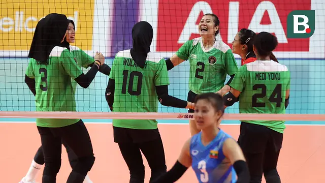 Timnas Bola Voli Putri Indonesia Vs Timnas Bola Voli Putri Myanmar di SEA Games 2023