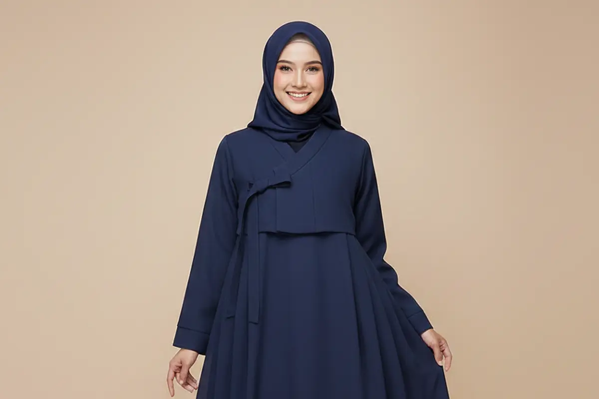 Model Gamis Hanbok Korea 2026 yang Syar'i. AI