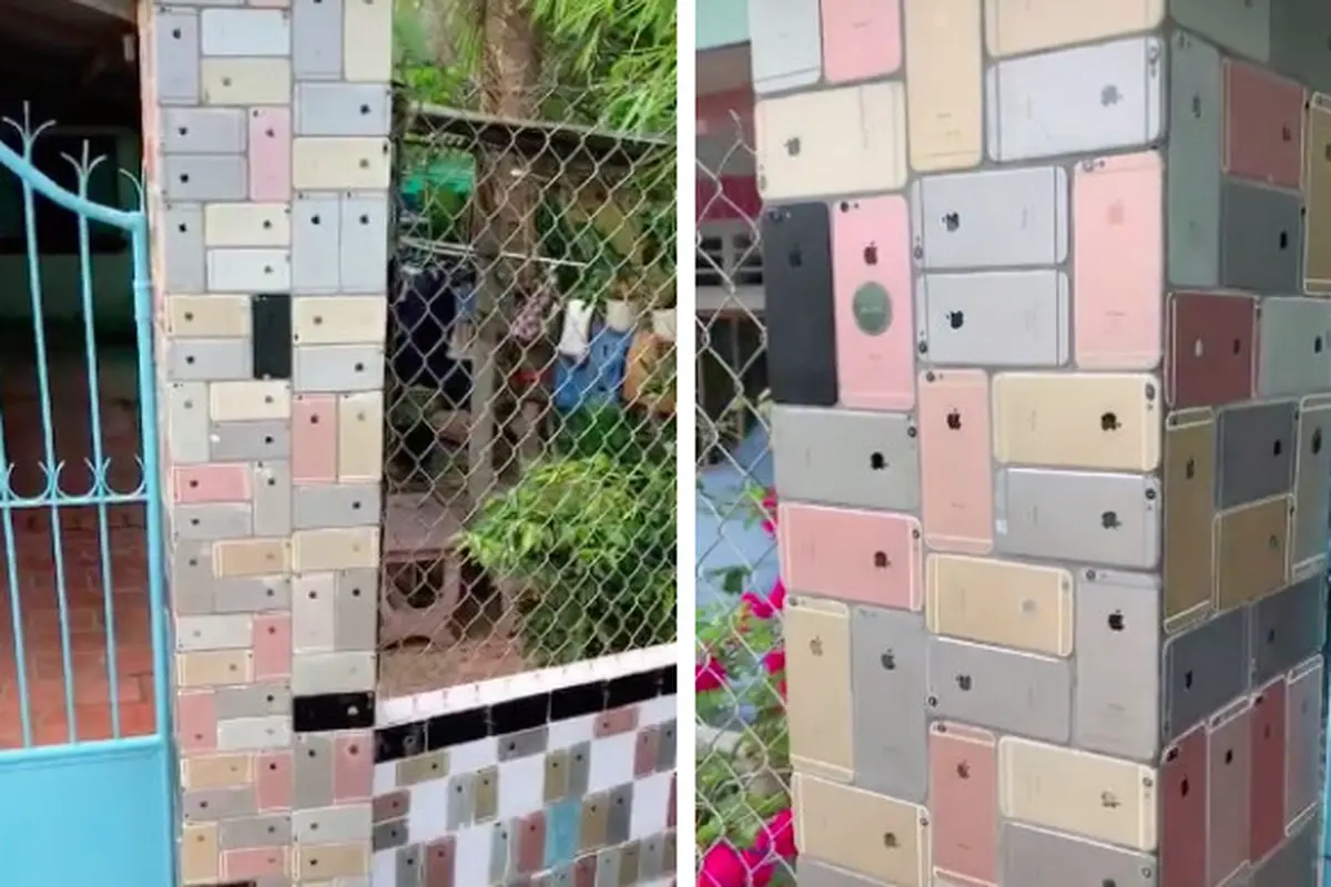 Viral Video Tik Tok Ratusan iPhone 6 Jadi Dekoratif Pagar Rumah, Bikin Geleng Kepala