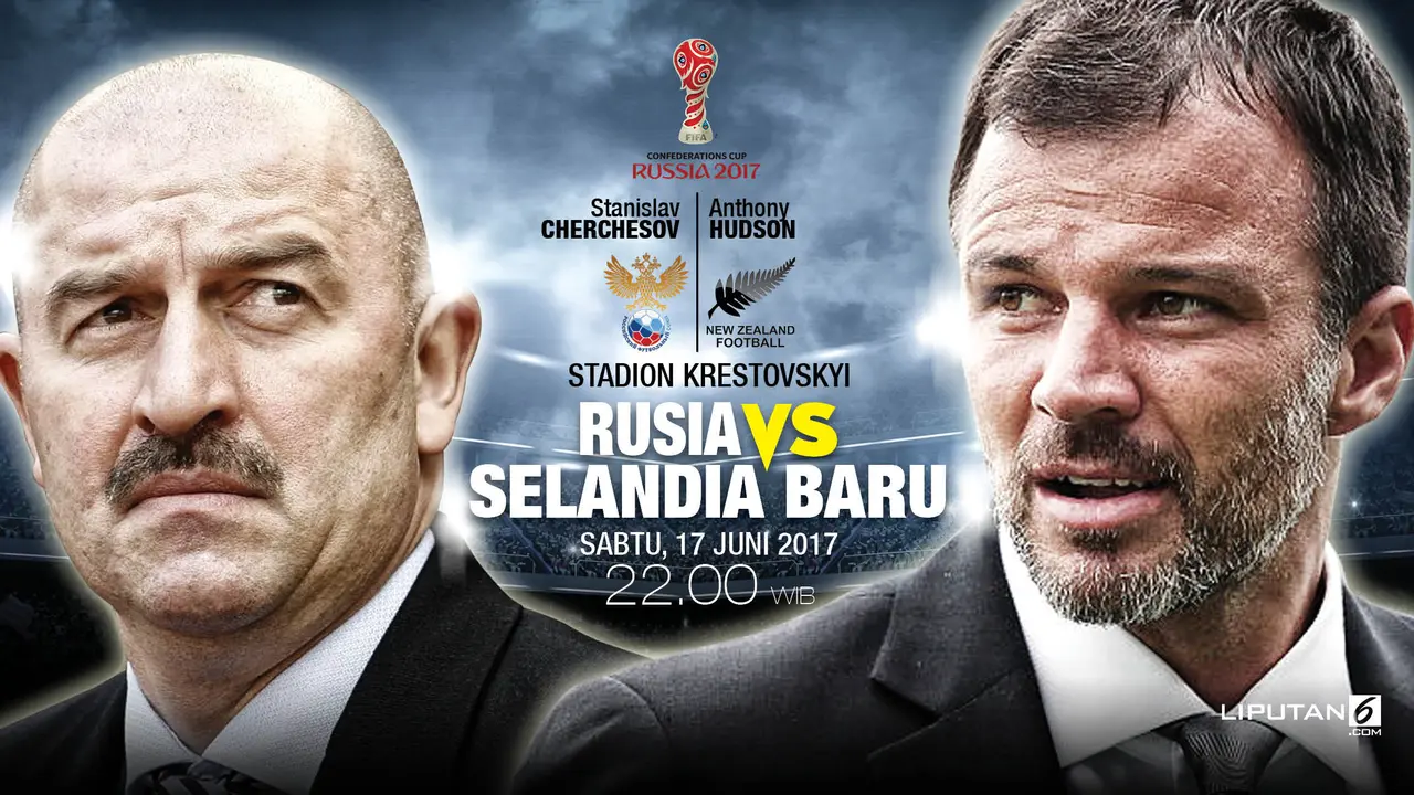 Rusia vs Selandia Baru di Piala Konfederasi 2017. 