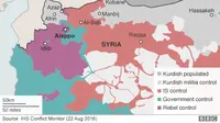 Peta wilayah konflik di Suriah. (BBC)