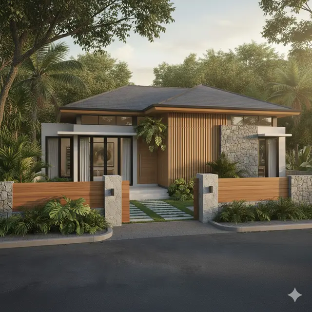 7 Model Rumah Mungil Bergaya Mewah dengan Pagar Kayu Klasik, Perpaduan Estetika dan Fungsionalitas