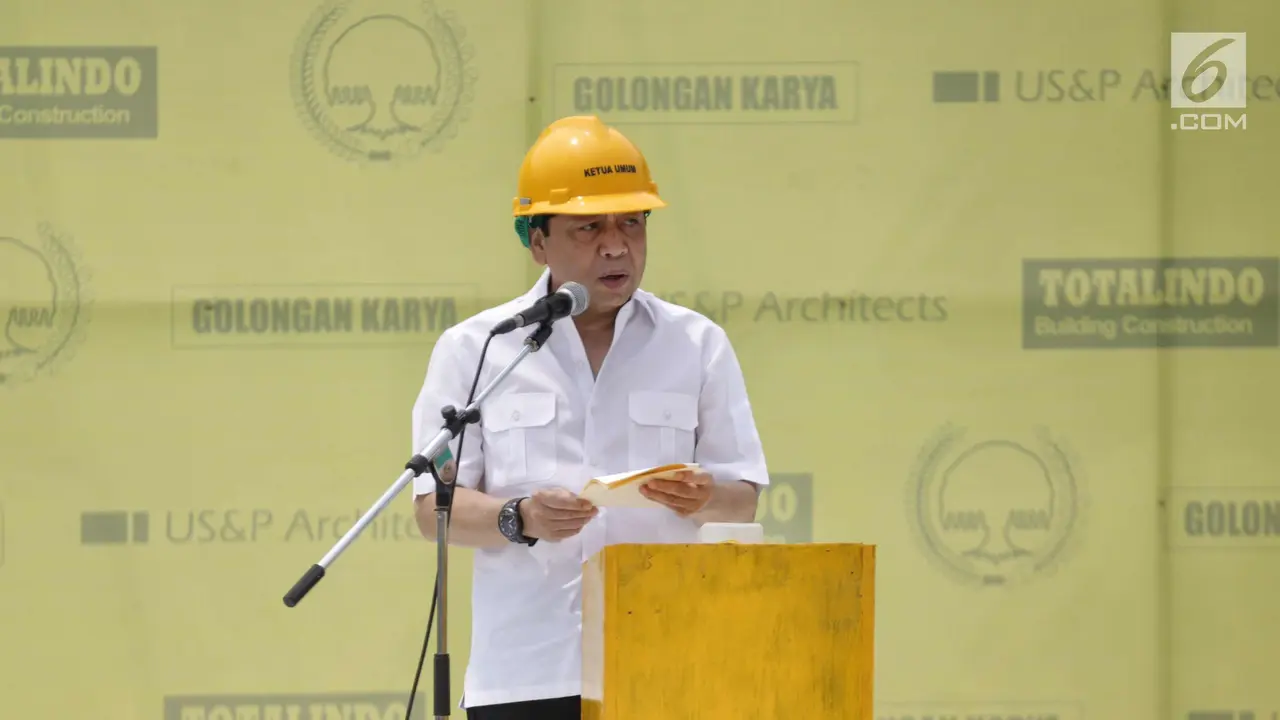Setya Novanto Resmikan Pembangunan Atap Bangunan Gedung Golkar