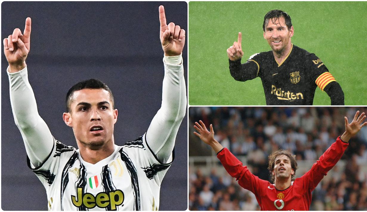 Cristiano Ronaldo mencatatkan rekor menjadi pencetak gol terbanyak di kompetisi Liga Champions sepanjang masa. Saat ini, jumlah gol Cristiano Ronaldo jauh melewati bintang Barcelona, Lionel Messi. Berikut 6 pencetak gol terbanyak Liga Champions sepanjang masa. (kolase foto AFP)