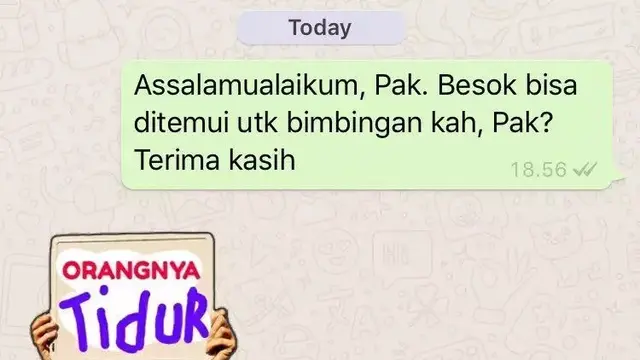 8 Chat Mahasiswa ke Dosen saat Ingin Bimbingan Skripsi Ini Kocak