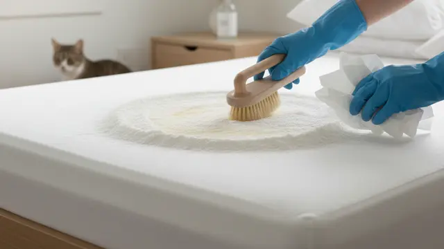 Tips Membersihkan Pipis Kucing di Kasur Pakai Bahan Dapur. AI