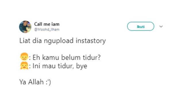 Cuitan kocak (Sumber: Twitter/@/Moohd_Ilham)