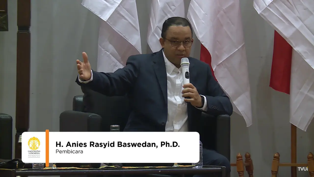 Anies Baswedan dalam Kuliah Kebangsaan di Universitas Indonesia, Depok