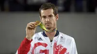 Petenis Inggris Raya, Andy Murray, ulangi sukses raih medali emas Olimpiade (Reuters)