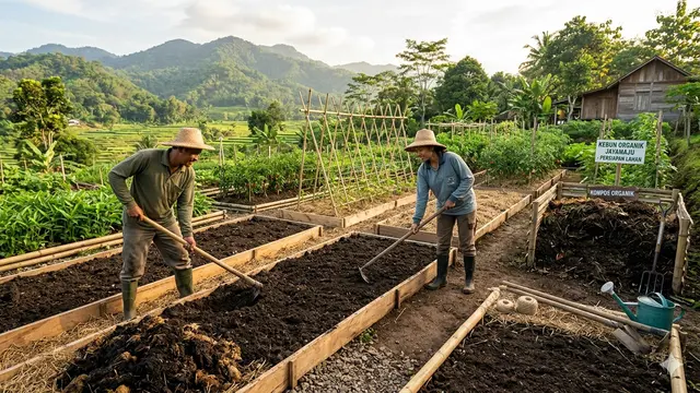 Persiapan Lahan Kebun Organik yang Ideal. AI Generated