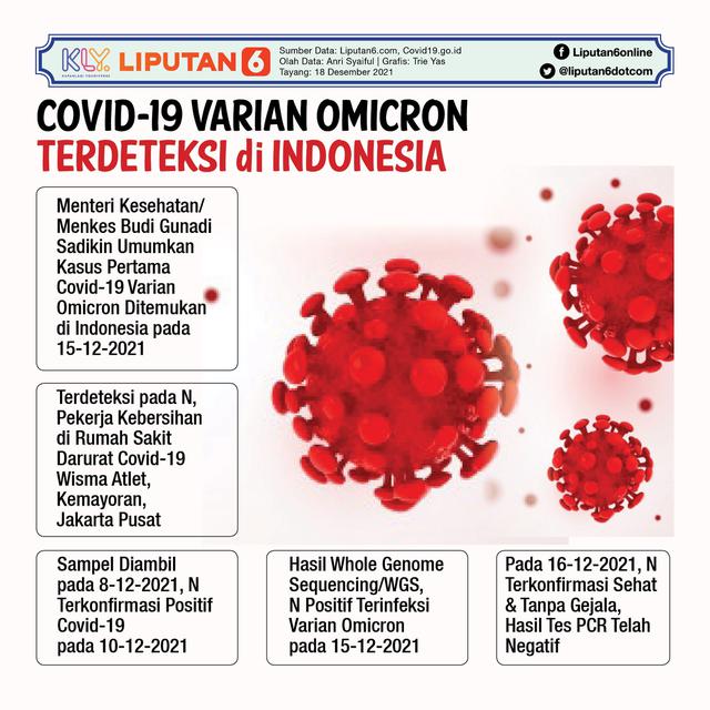 Infografis Covid-19 Varian Omicron Terdeteksi di Indonesia. (Liputan6.com/Trieyasni)