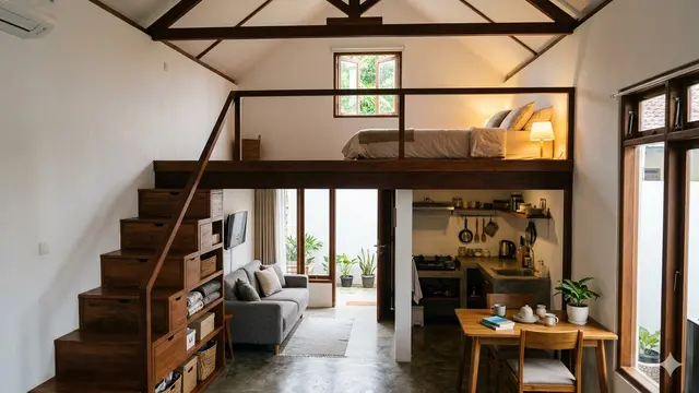 Desain Rumah 1 Lantai Tipe 36 ada Mezzanine