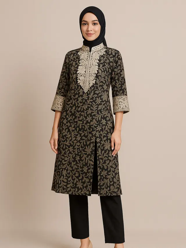Model Tunik Batik Belah Panjang yang Lagi Tren
