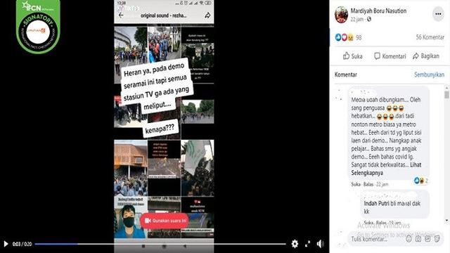Cek Fakta Benarkah Tidak Ada Stasiun Tv Meliput Demo Tolak Omnibus Law Cipta Kerja Cek Fakta Liputan6 Com