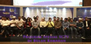 Ibu Harsiwi Achmad selaku Direktur Program dan Produksi SCTV menjelaskan program-program unggulan SCTV yang akan ditayangkan di bulan Ramadan.