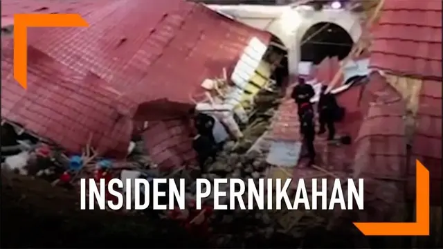 VIDEO: Dinding Hotel Runtuh Saat Pesta Pernikahan di Peru