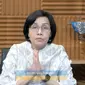 Menteri Keuangan (Menkeu) Sri Mulyani Indrawati dalam Konferensi Pers: APBN KITA Mei 2023, Senin (22/5/2023). Sri Mulyani mengatakan APBN 2023 mengalami surplus Rp 234,7 triliun di April 2023.(Tira/Liputan6.com)