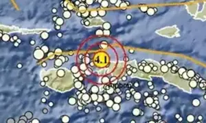 Gempa Magnitudo 4,1 menggetarkana wilayah Seram Bagian Barat, Maluku, Rabu (12/8/2026). (Liputan6.com/ Dok BMKG)