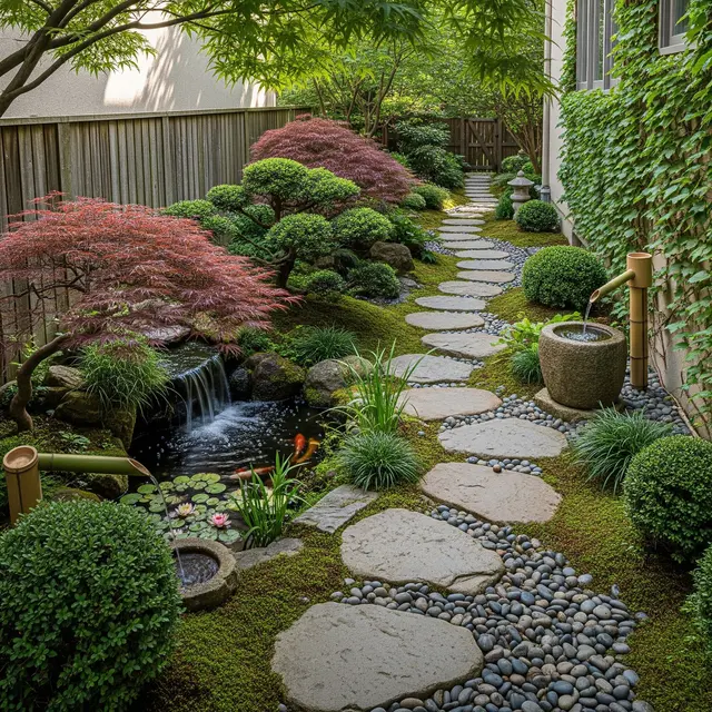 Kebun Samping Rumah Ala Jepang (AI Generated)