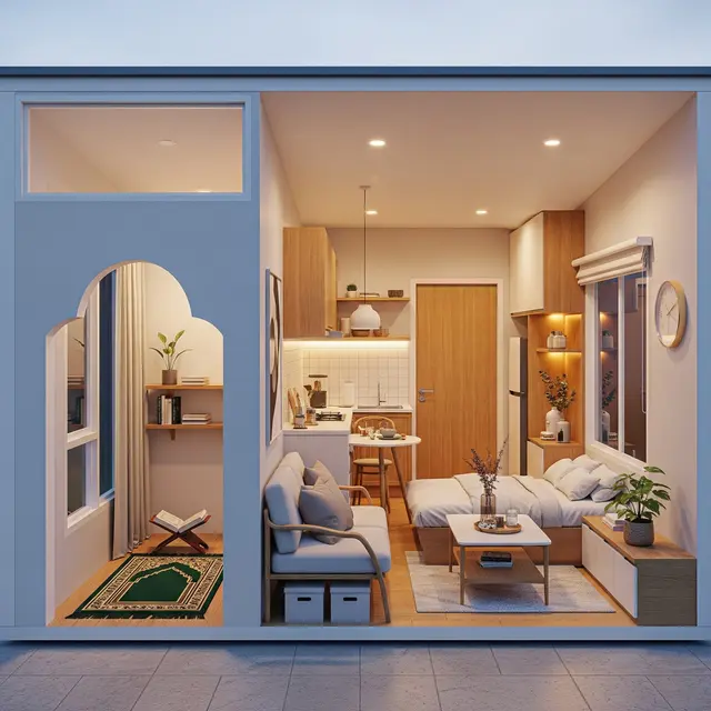 Desain Rumah Minimalis 6x10 Ada Mushola