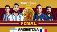 Link Live Streaming Final Piala Dunia 2022 : Argentina Vs Prancis di Vidio, 18 Desember 2022. (Sumber : dok. vidio.com)