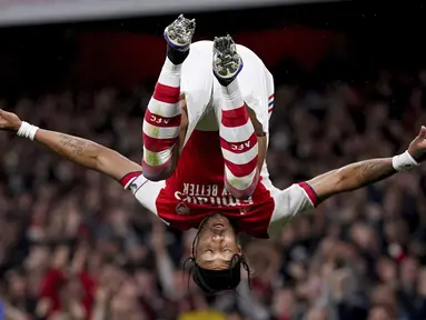 Pierre-Emerick Aubameyang - Pemain yang sedang berkonflik dengan Arsenal ini akan mentas di Piala Afrika 2021. Aubameyang adalah kapten sekaligus sosok sentral bagi Timnas Gabon. (AP/Adam Davy)